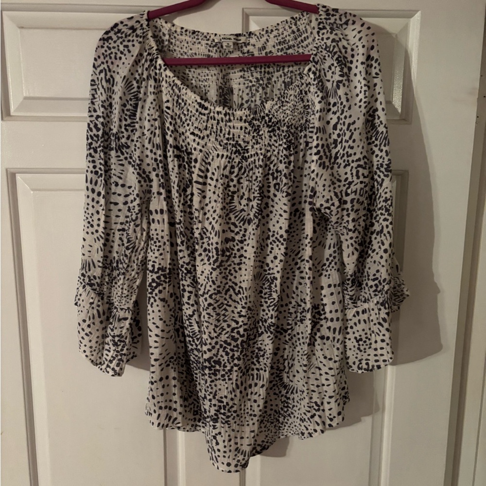 Zac & Rachel Black and White Spotted Blouse - Picture 2 of 4
